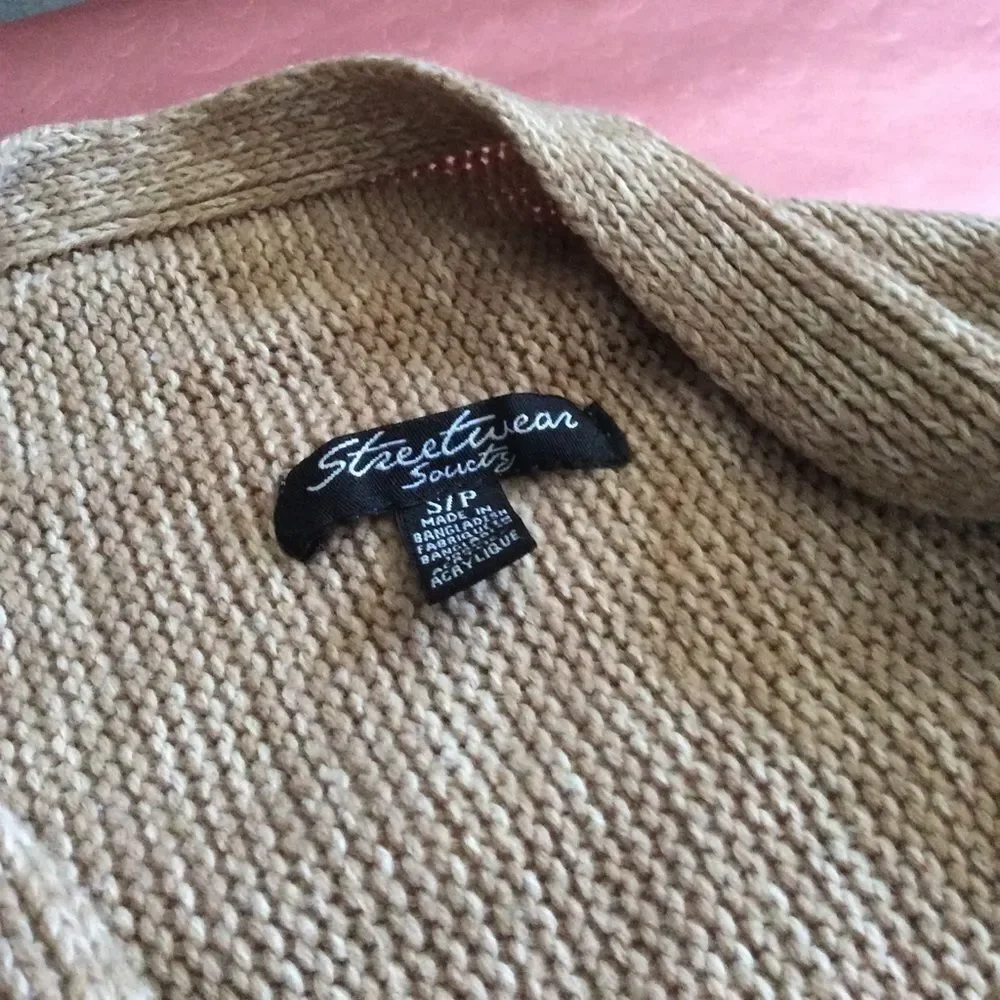 Tan Knit Cardigan - Picture 4 of 9
